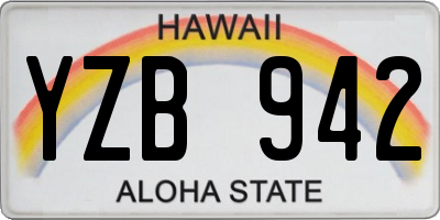 HI license plate YZB942