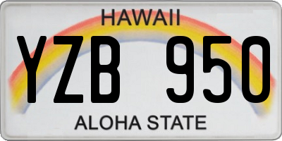HI license plate YZB950