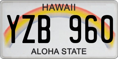 HI license plate YZB960