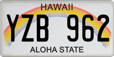 HI license plate YZB962