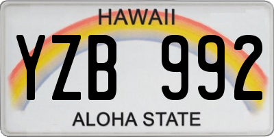 HI license plate YZB992