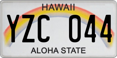 HI license plate YZC044