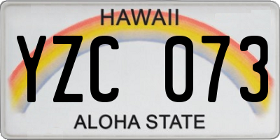 HI license plate YZC073