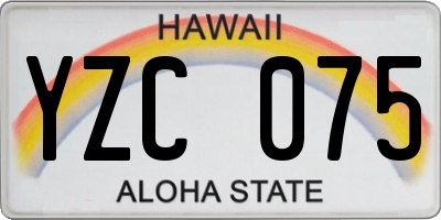 HI license plate YZC075