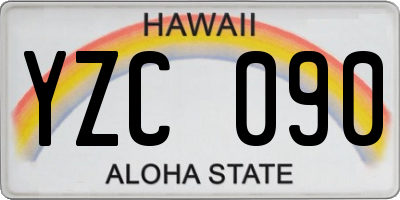 HI license plate YZC090