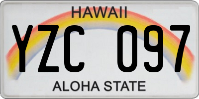 HI license plate YZC097