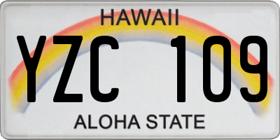 HI license plate YZC109