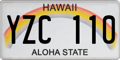 HI license plate YZC110