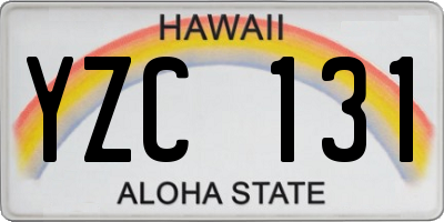 HI license plate YZC131