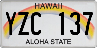 HI license plate YZC137