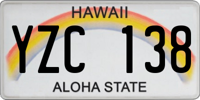 HI license plate YZC138