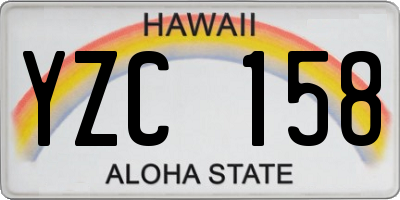 HI license plate YZC158