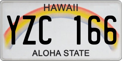 HI license plate YZC166