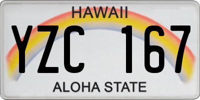 HI license plate YZC167