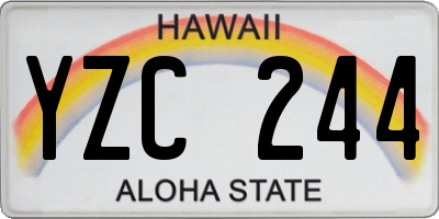 HI license plate YZC244