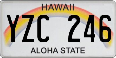HI license plate YZC246