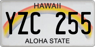 HI license plate YZC255