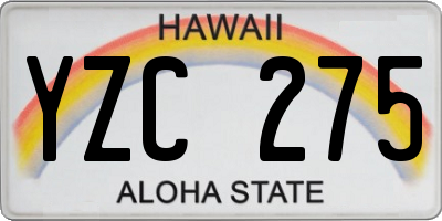 HI license plate YZC275