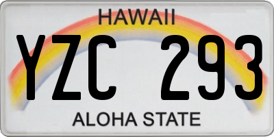 HI license plate YZC293