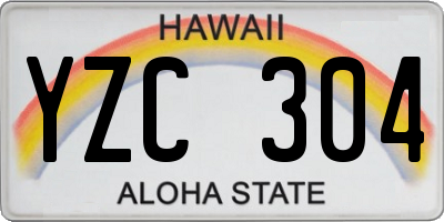 HI license plate YZC304