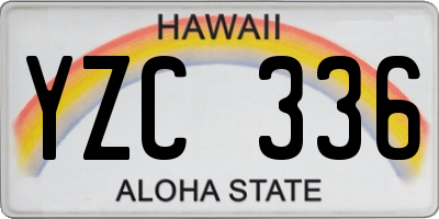 HI license plate YZC336
