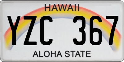 HI license plate YZC367