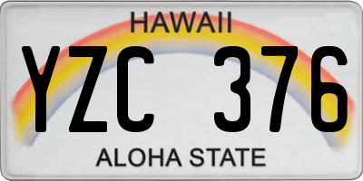 HI license plate YZC376