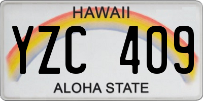 HI license plate YZC409