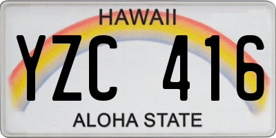 HI license plate YZC416