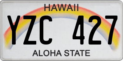 HI license plate YZC427