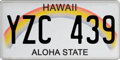 HI license plate YZC439