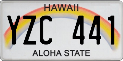 HI license plate YZC441