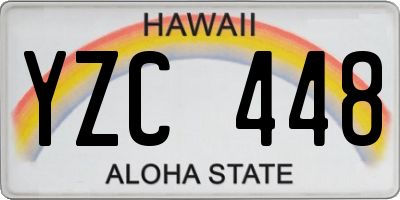HI license plate YZC448