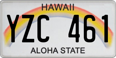HI license plate YZC461