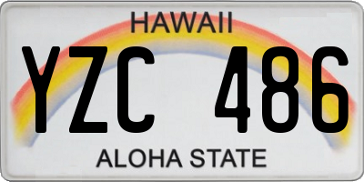 HI license plate YZC486