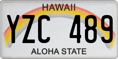 HI license plate YZC489