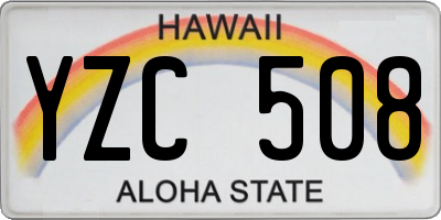 HI license plate YZC508