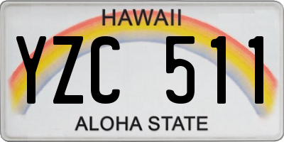 HI license plate YZC511