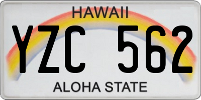 HI license plate YZC562