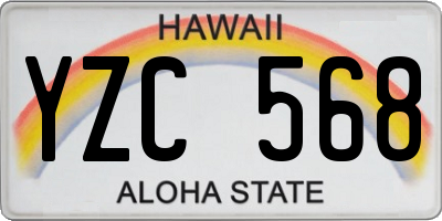 HI license plate YZC568