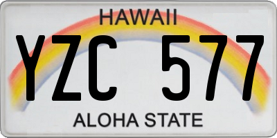 HI license plate YZC577