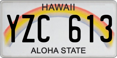 HI license plate YZC613