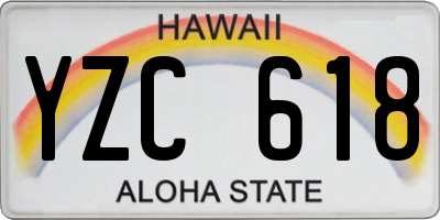 HI license plate YZC618