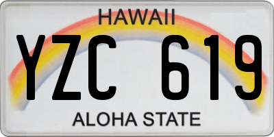 HI license plate YZC619