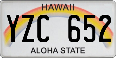 HI license plate YZC652
