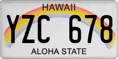 HI license plate YZC678