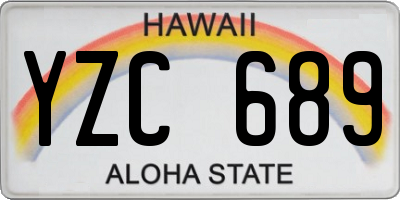 HI license plate YZC689
