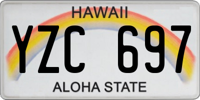 HI license plate YZC697