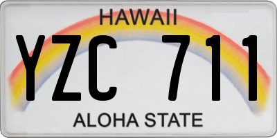 HI license plate YZC711