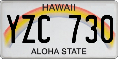HI license plate YZC730